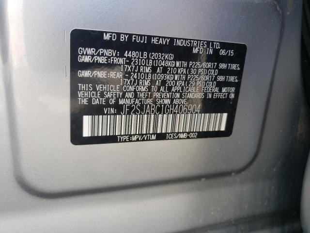 Photo 10 from auction – 2016 SUBARU FORESTER 2 with VIN JF2SJABC1GH406904