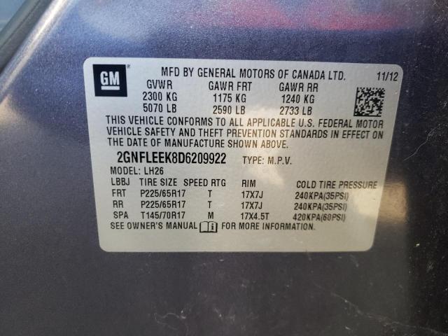 Photo 10 from auction – 2013 CHEVROLET EQUINOX LT with VIN 2GNFLEEK8D6209922