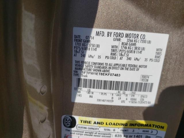 Photo 10 from auction – 2014 FORD F150 SUPER with VIN 1FTFW1ET8EKF07483