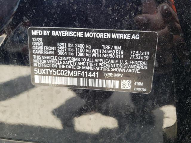 Photo 10 from auction – 2021 BMW X3 XDRIVE3 with VIN 5UXTY5C02M9F41441