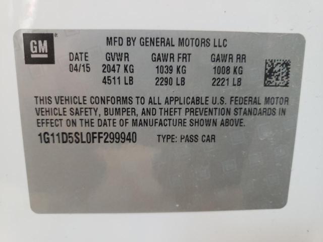 Photo 10 from auction – 2015 CHEVROLET MALIBU 2LT with VIN 1G11D5SL0FF299940