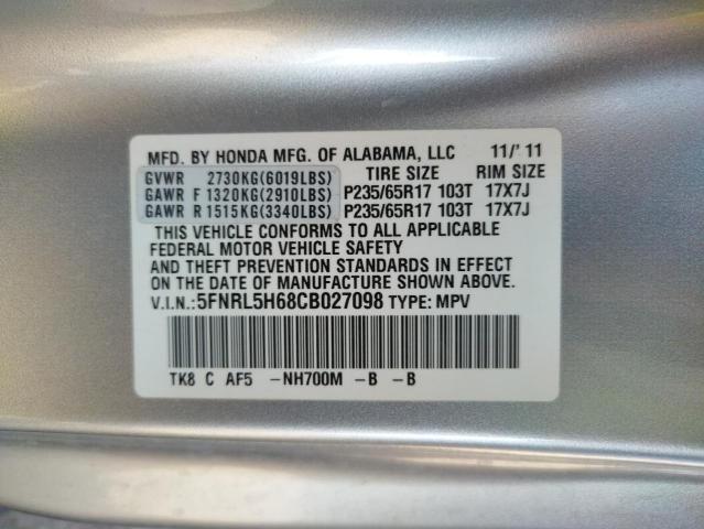 Photo 10 from auction – 2012 HONDA ODYSSEY EX with VIN 5FNRL5H68CB027098