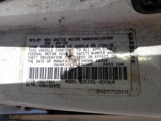 Photo 10 from auction – 2003 TOYOTA COROLLA CE with VIN 1NXBR32E13Z036345