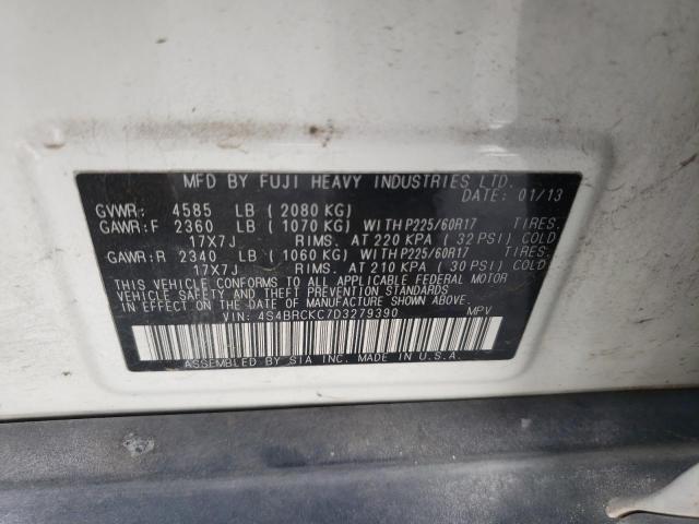 Photo 10 from auction – 2013 SUBARU OUTBACK 2. with VIN 4S4BRCKC7D3279390