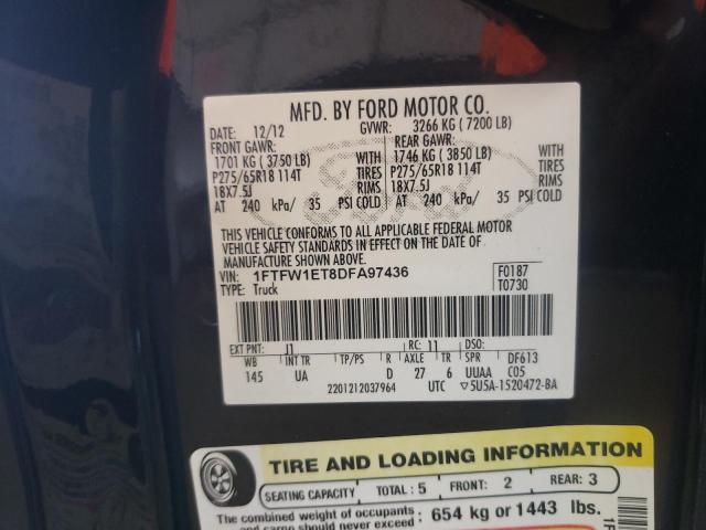 Photo 10 from auction – 2013 FORD F150 SUPER with VIN 1FTFW1ET8DFA97436