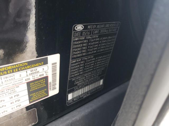 Photo 10 from auction – 2016 LAND ROVER RANGE ROVE with VIN SALWG2PF4GA656369