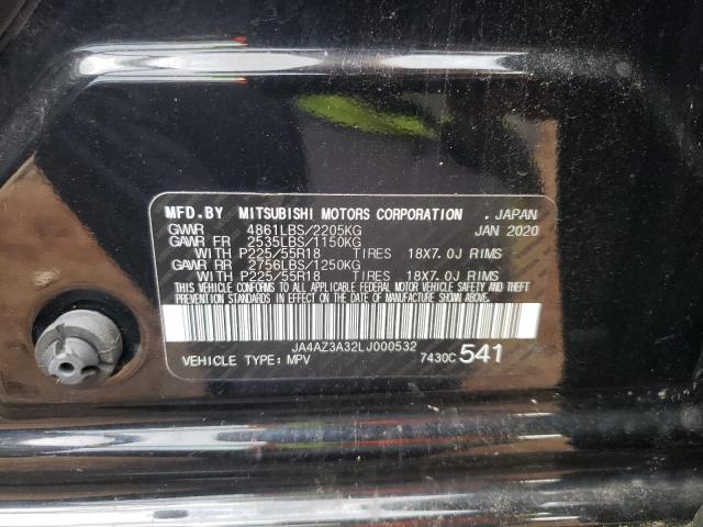 Photo 10 from auction – 2020 MITSUBISHI OUTLANDER with VIN JA4AZ3A32LJ000532
