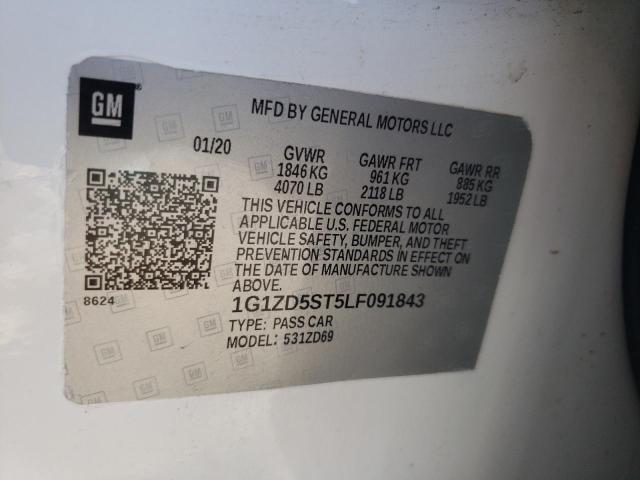 Photo 10 from auction – 2020 CHEVROLET MALIBU LT with VIN 1G1ZD5ST5LF091843