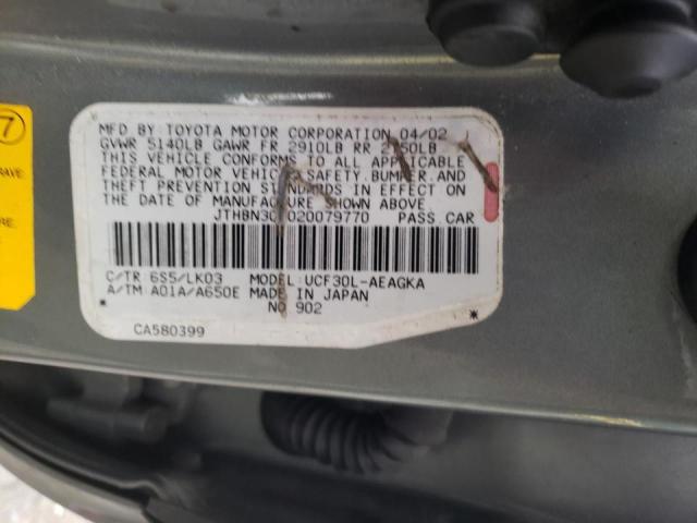 Photo 10 from auction – 2002 LEXUS LS 430 with VIN JTHBN30F020079770