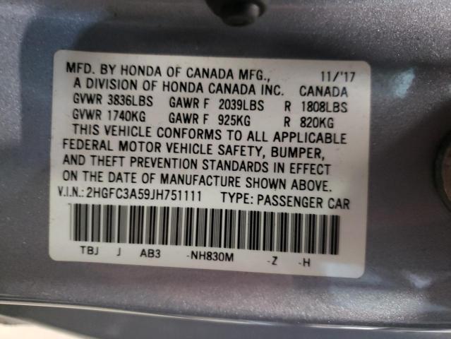 Photo 10 from auction – 2018 HONDA CIVIC SI with VIN 2HGFC3A59JH751111
