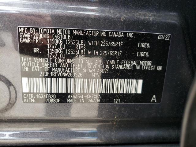 Photo 10 from auction – 2022 TOYOTA RAV4 LE with VIN 2T3F1RFV0NW263526