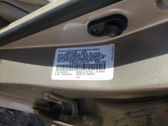 Photo 10 from auction – 2004 TOYOTA COROLLA CE with VIN 2T1BR32E14C196115