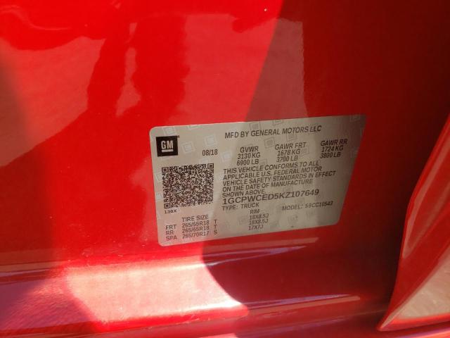 Photo 10 from auction – 2019 CHEVROLET SILVERADO with VIN 1GCPWCED5KZ107649