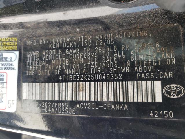 Photo 10 from auction – 2005 TOYOTA CAMRY LE with VIN 4T1BE32K25U049352
