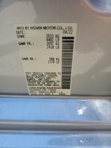 Photo 10 from auction – 2022 NISSAN ALTIMA SR with VIN 1N4BL4CW3NN368860