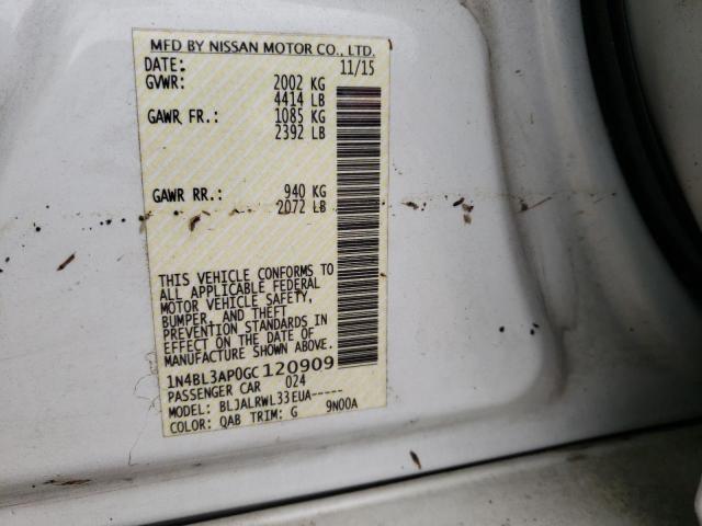Photo 10 from auction – 2016 NISSAN ALTIMA 3.5 with VIN 1N4BL3AP0GC120909