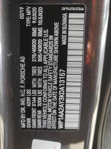 Photo 10 from auction – 2019 PORSCHE CAYENNE with VIN WP1AA2AY3KDA13157