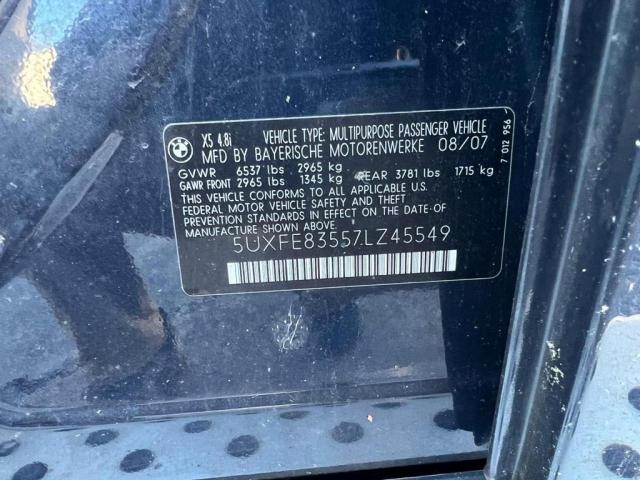 Photo 10 from auction – 2007 BMW X5 4.8I with VIN 5UXFE83557LZ45549