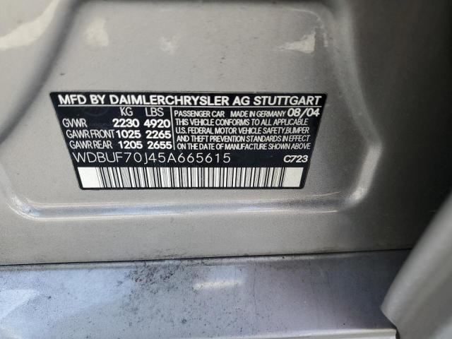 Photo 10 from auction – 2005 MERCEDES-BENZ E 500 with VIN WDBUF70J45A665615