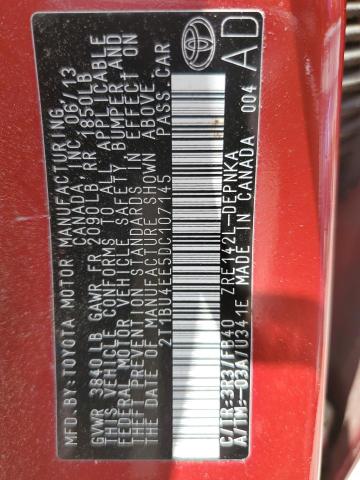 Photo 10 from auction – 2013 TOYOTA COROLLA with VIN 2T1BU4EE5DC107145