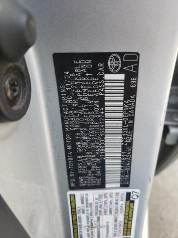 Photo 10 from auction – 2005 TOYOTA COROLLA CE with VIN 2T1BR30E15C412744