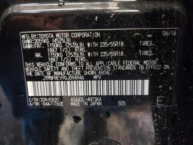 Photo 10 from auction – 2016 TOYOTA RAV4 SE with VIN JTMNFREV9GJ094946