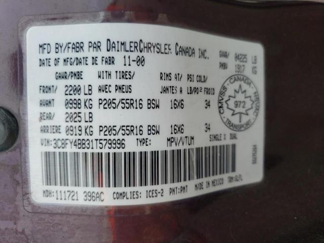 Photo 10 from auction – 2001 CHRYSLER PT CRUISER with VIN 3C8FY4BB31T579996