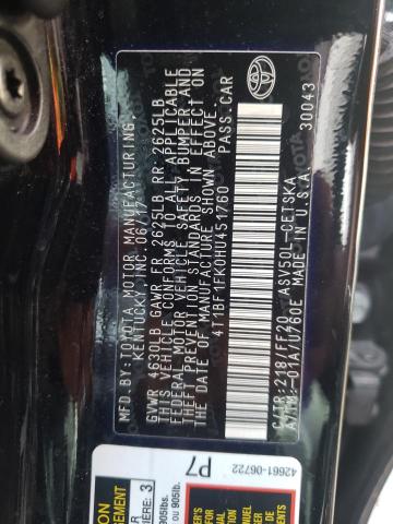 Photo 10 from auction – 2017 TOYOTA CAMRY LE with VIN 4T1BF1FK0HU451760