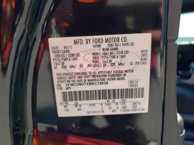 Photo 10 from auction – 2011 FORD ESCAPE XLT with VIN 1FMCU9D7XBKC12632