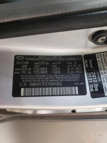 Photo 10 from auction – 2007 HYUNDAI SANTA FE S with VIN 5NMSH13E07H041852