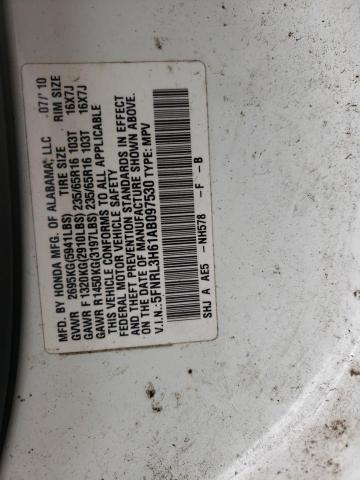 Photo 10 from auction – 2010 HONDA ODYSSEY EX with VIN 5FNRL3H61AB097530