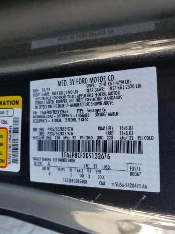 Photo 10 from auction – 2019 FORD MUSTANG GT with VIN 1FA6P8CF2K5132676