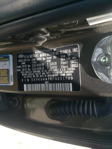 Photo 10 from auction – 2015 KIA SORENTO EX with VIN 5XYKU4A76FG631709