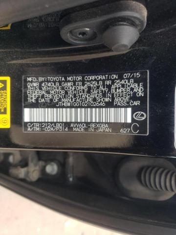 Zdjęcie 10 z aukcji – 2016 LEXUS ES 300H z VIN JTHBW1GG1G2102646