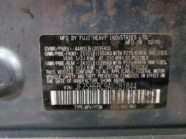 Photo 10 from auction – 2010 SUBARU FORESTER X with VIN JF2SH6BC9AH781844