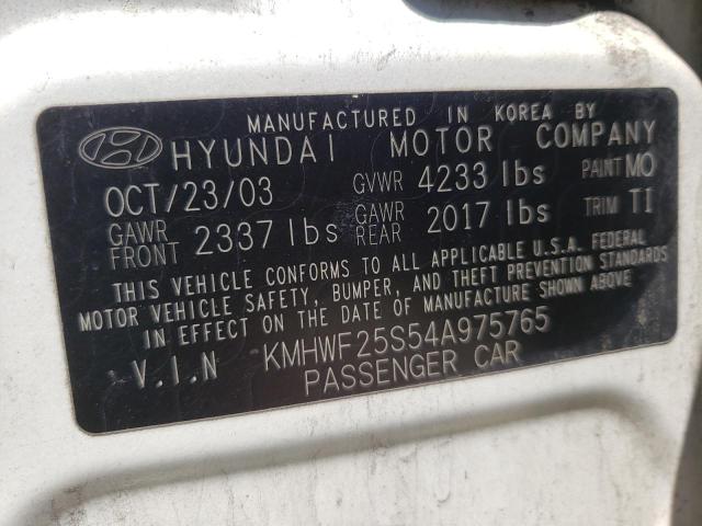 Photo 10 from auction – 2004 HYUNDAI SONATA GL with VIN KMHWF25S54A975765