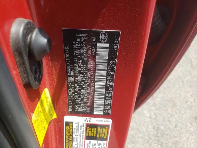 Photo 10 from auction – 2011 TOYOTA CAMRY BASE with VIN 4T1BF3EK6BU772075