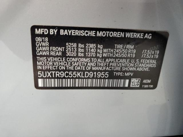 Photo 10 from auction – 2019 BMW X3 XDRIVE3 with VIN 5UXTR9C55KLD91955