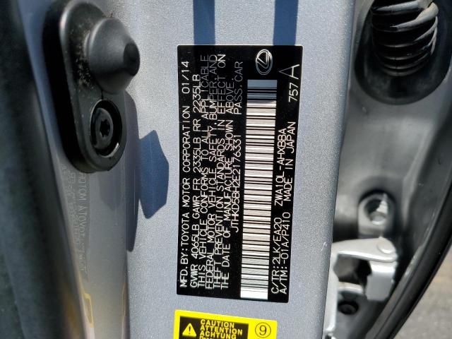 Photo 10 from auction – 2014 LEXUS CT 200 with VIN JTHKD5BH2E2176331