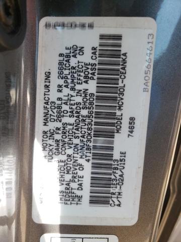 Photo 10 from auction – 2003 TOYOTA CAMRY LE with VIN 4T1BF30K83U565809