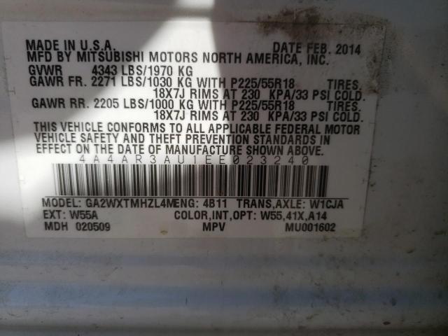Photo 10 from auction – 2014 MITSUBISHI OUTLANDER with VIN 4A4AR3AU1EE023240