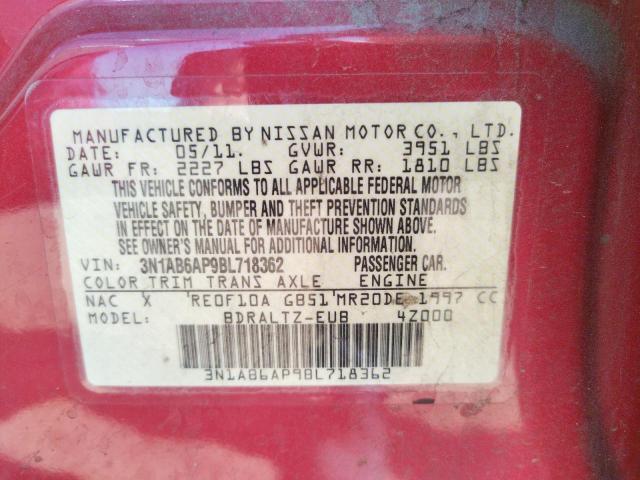 Photo 10 from auction – 2011 NISSAN SENTRA 2.0 with VIN 3N1AB6AP9BL718362