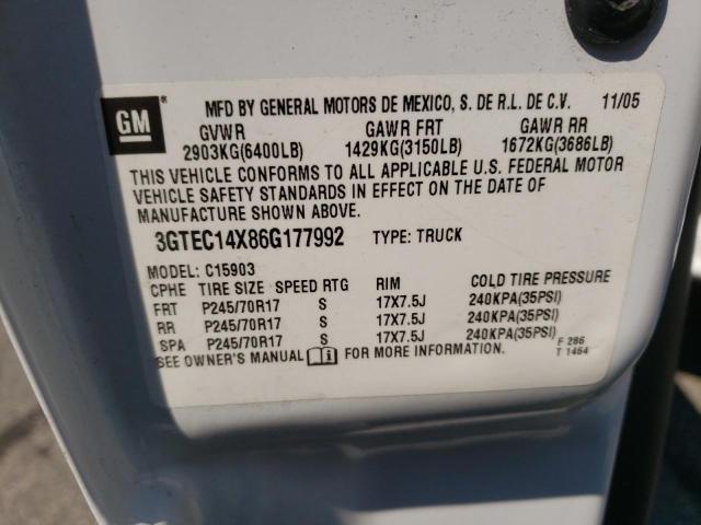 Photo 10 from auction – 2006 GMC NEW SIERRA with VIN 3GTEC14X86G177992