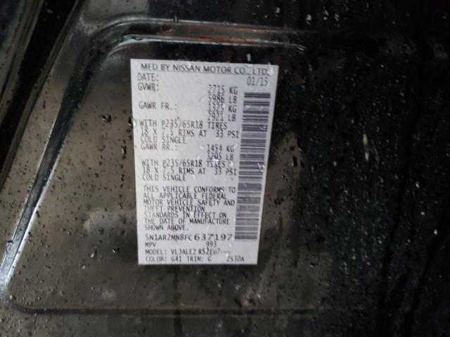Photo 10 from auction – 2015 NISSAN PATHFINDER with VIN 5N1AR2MN8FC637197