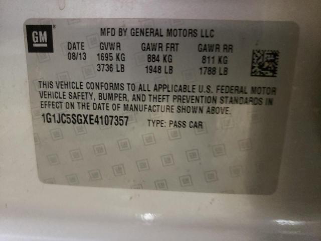 Photo 10 from auction – 2014 CHEVROLET SONIC LT with VIN 1G1JC5SGXE4107357