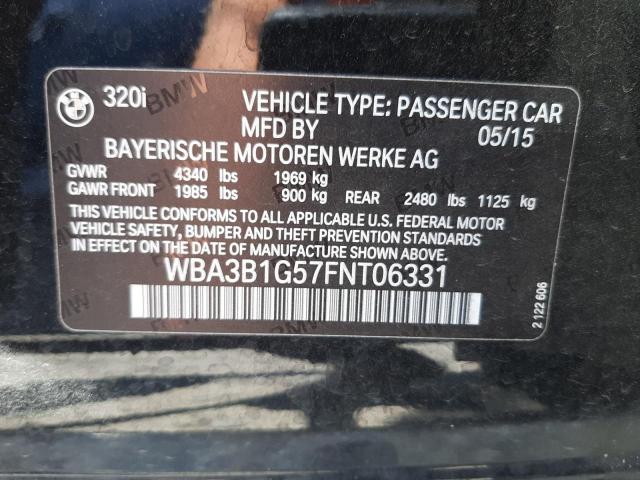 Photo 10 from auction – 2015 BMW 320 I with VIN WBA3B1G57FNT06331