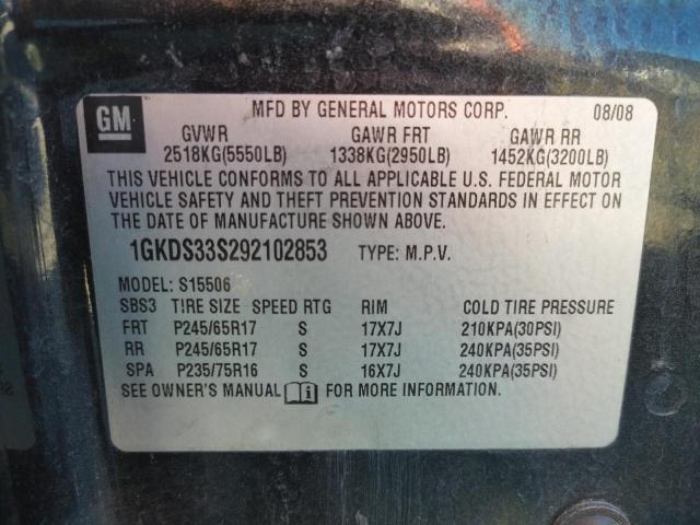 Foto 10 de la subasta – 2009 GMC ENVOY SLE con VIN 1GKDS33S292102853