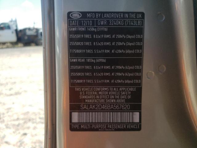 Photo 10 from auction – 2011 LAND ROVER LR4 HSE LU with VIN SALAK2D46BA567620