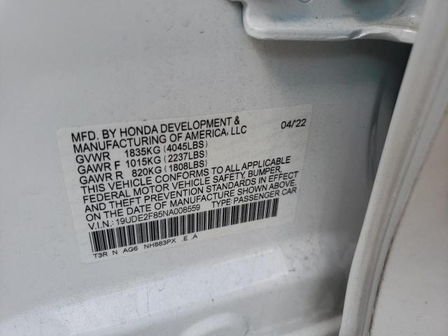 Photo 10 from auction – 2022 ACURA ILX PREMIU with VIN 19UDE2F85NA008559