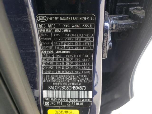 Photo 10 from auction – 2016 LAND ROVER DISCOVERY with VIN SALCP2BG8GH594873